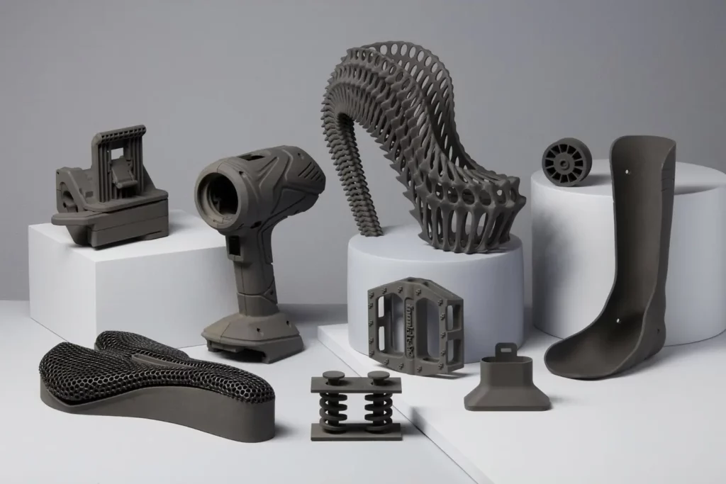Kunststoff 3D-Druck Verschiedene 3D gedruckte Prototypen aus leistungsstarken Thermoplasten